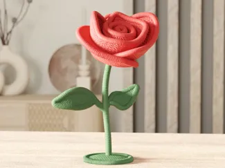Knitted Rose – Timeless Floral 3D Sculpture