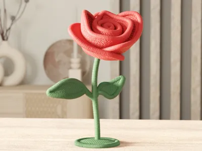 Knitted Rose – Timeless Floral 3D Sculpture