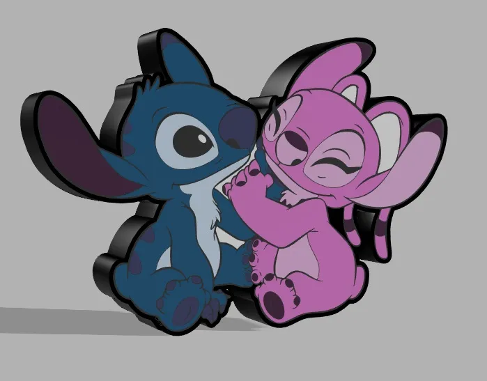 Lilo en Stitch Lightbox - Free 3D Print Model - MakerWorld