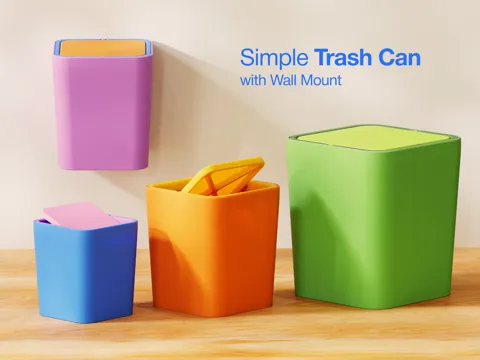 Letrero o emblema decorativo: Simple Trash Can — referencia de MakerWorld