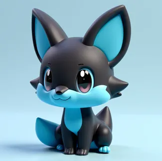 Dark fox black and blue