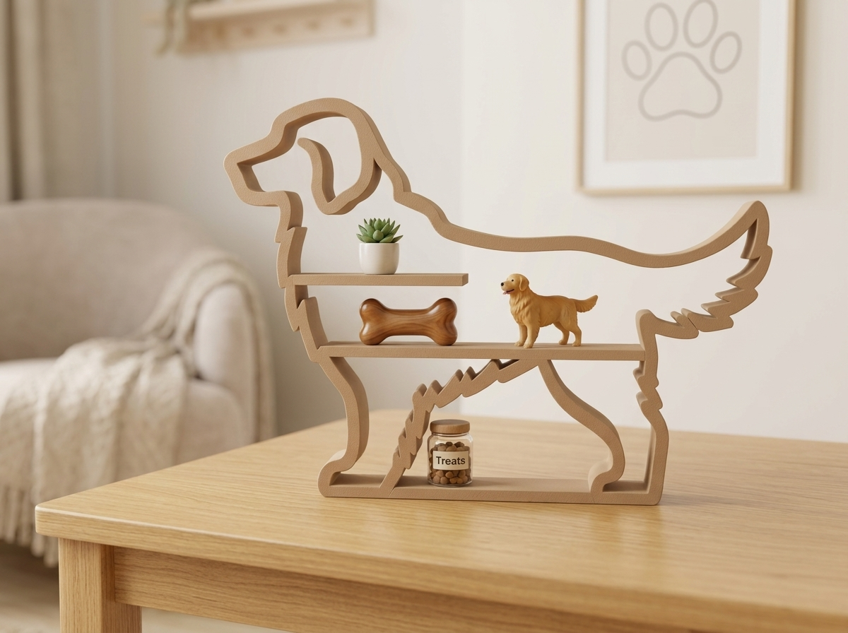 Golden Retriever Shelf Set – Wall & Tabletop - 1