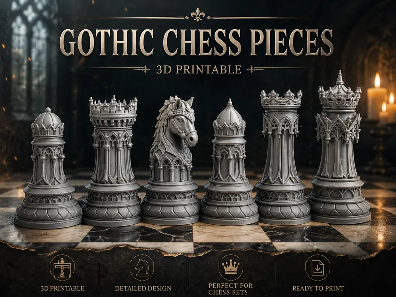Gothic Chess Pieces