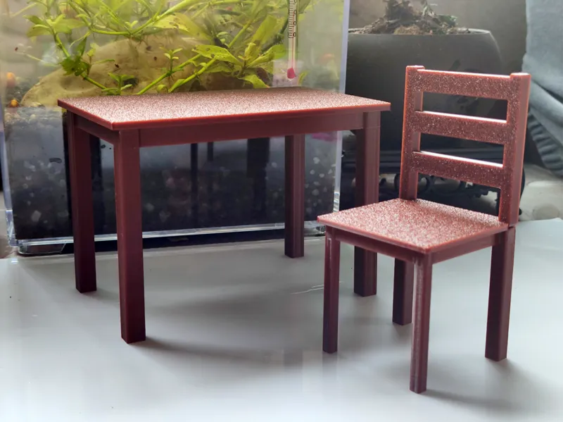 微缩家具 桌椅一套 桌子+椅子 红木桌子 摆件模型 凳子 过家家玩家