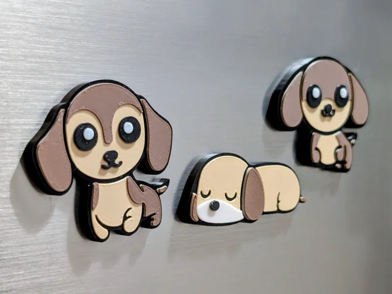 Cute Dachshund Magnet Set - Fast Print - Layered