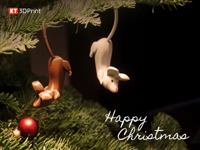 Little mouse - Christmas ornament, easy print