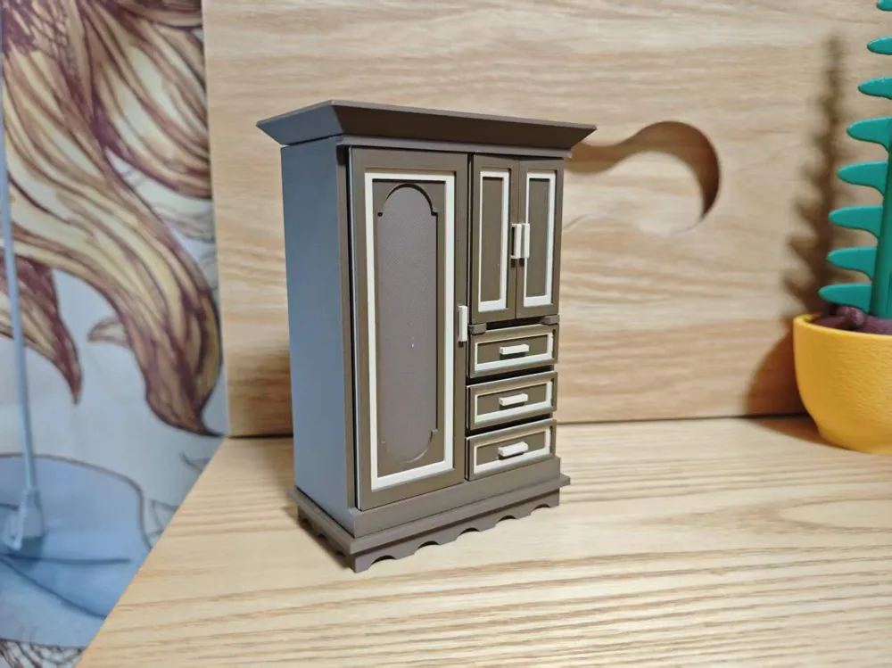 Retro Drawer Wardrobe - Free 3D Print Model - MakerWorld