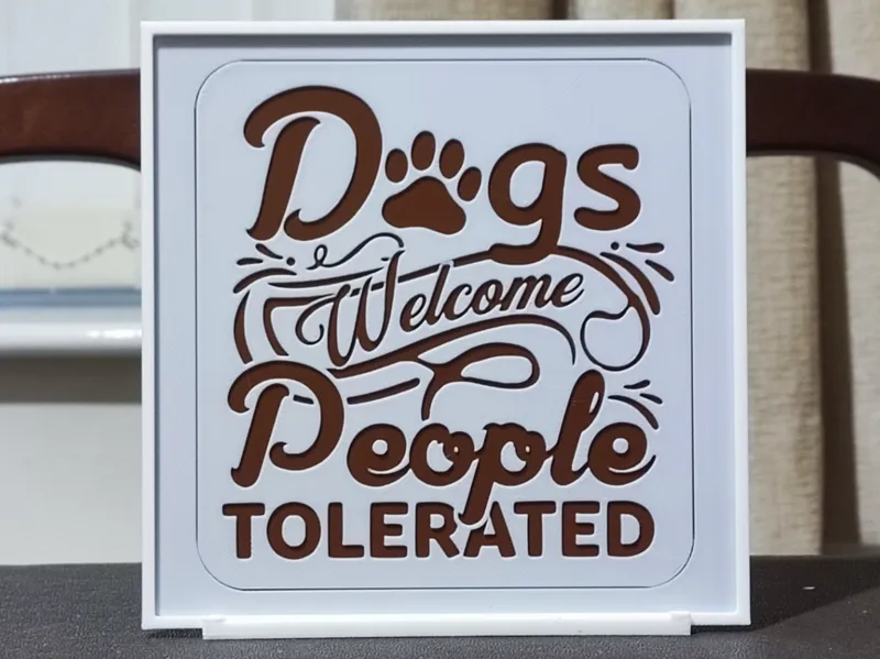 Dogs Welcome People Tolerated Sign - 2 Color