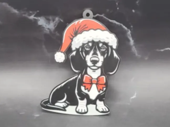 Ornement Chien Saucisse de Noël