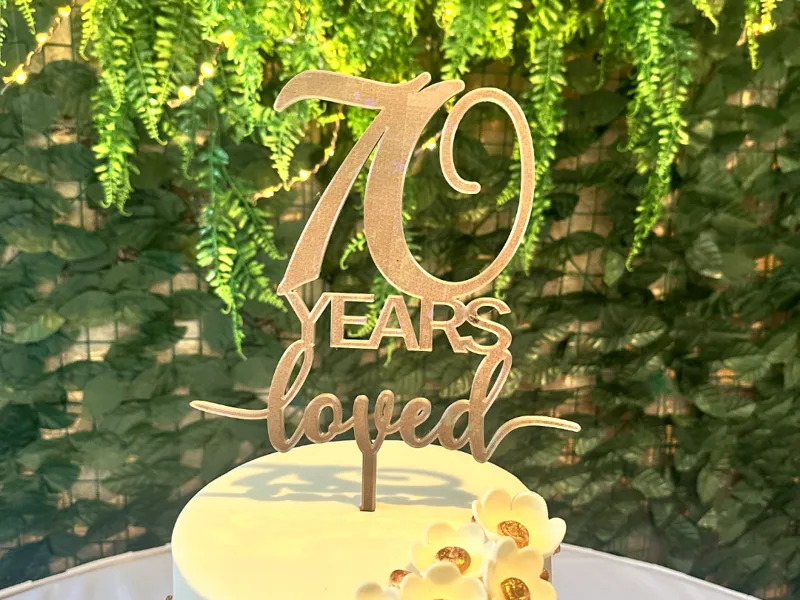70 years Loved cake topper