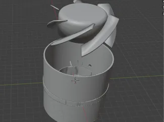 Duct Vent D100, Full Assembly