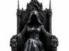 Gothic Throne Statue with Hooded Figure
