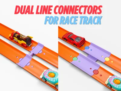 Wide Dual Lane Racing Track Connector toy car