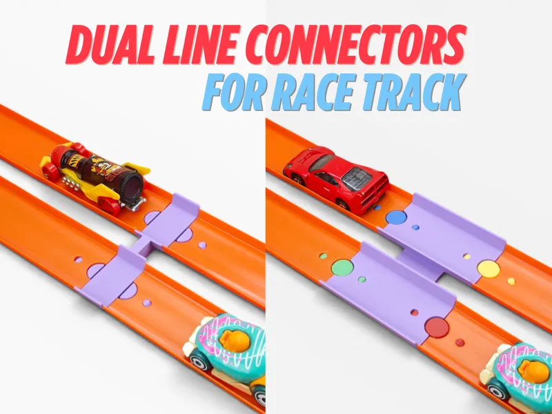 Wide Dual Lane Racing Track Connector toy car