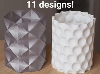 Geometric Pencil Pot Series: 11 Designs