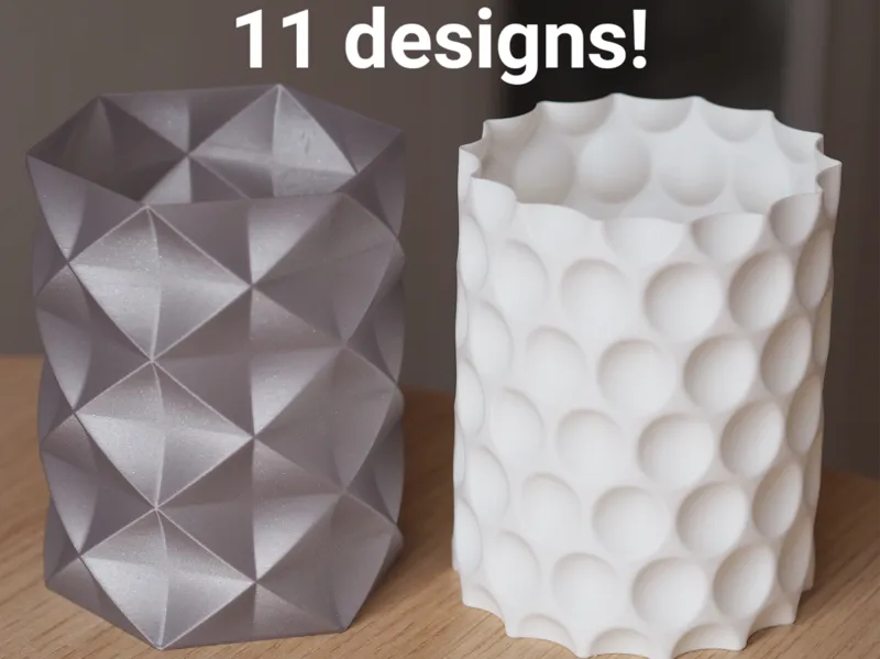 Geometric Pencil Pot Series: 11 Designs