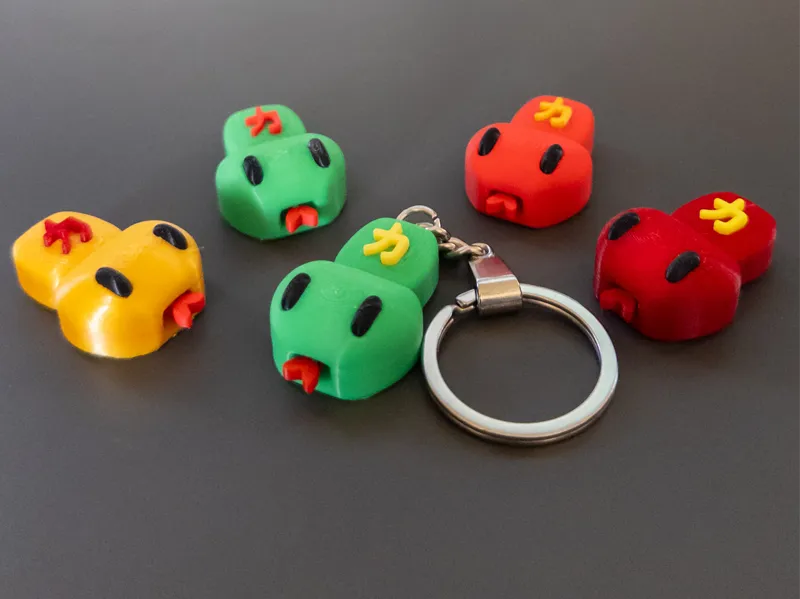 Cute Kawaii Flexi Lunar New Year Snake. Keychain