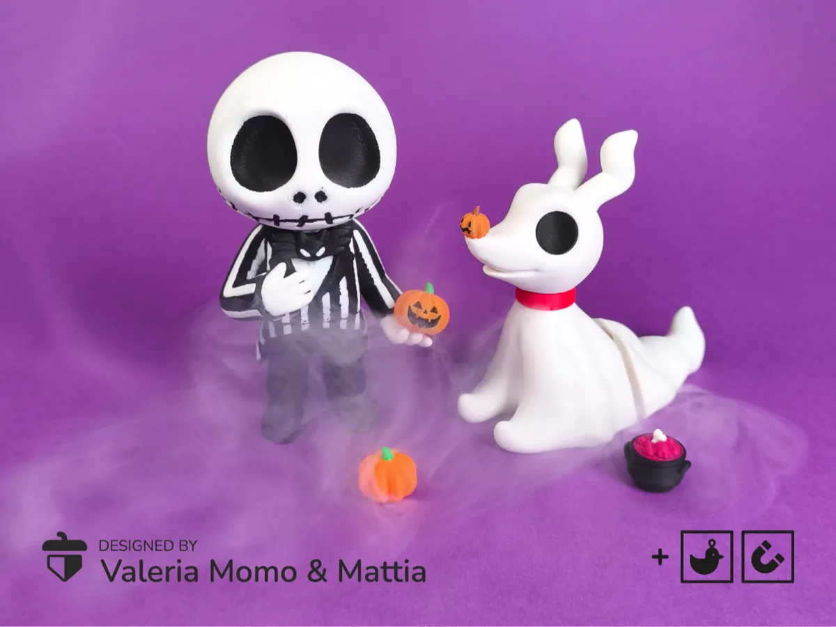 Jack Skellington Flexi Articulated, Toy&Keychain by Valeria Momo & Mattia MakerWorld: Download Free 3D Models - 3D model önizlemesi