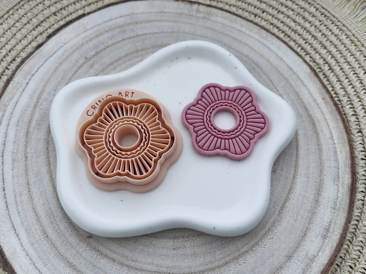 Mandala Polymer Clay Earrings Cutter view 2