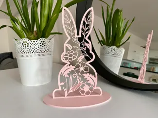 The Easter bunny with a floral pattern