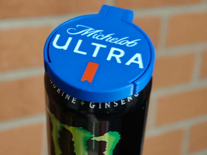 Michelob Ultra can lid print in Place