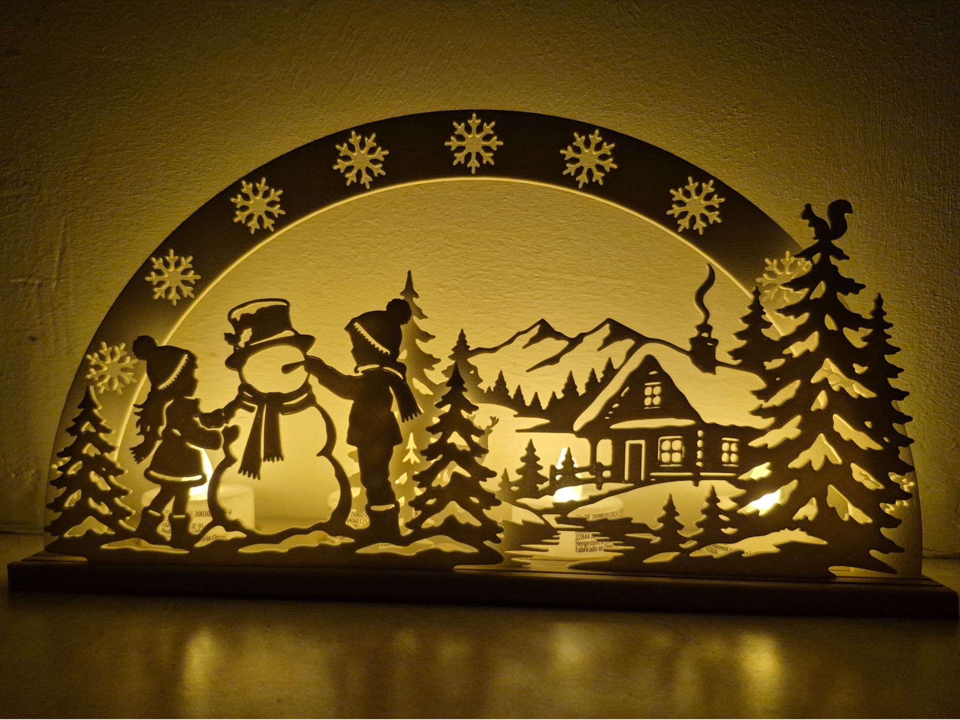 Christmas Schwibbogen Kinder & Schneemann LED Xmas - 1