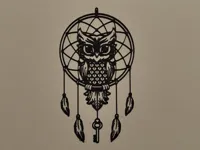 Décoration murale hibou attrape-rêves — photo 2