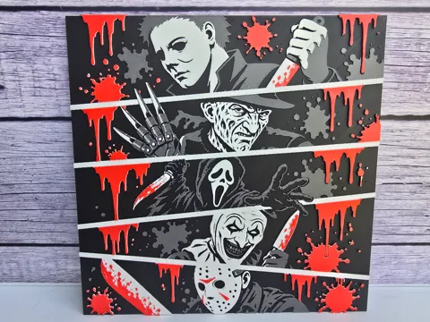Cuadro decorativo en 3D: Slashers - Horror HueForge — referencia de MakerWorld