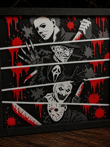 Cuadro decorativo en 3D: Slashers - Horror HueForge — vista de referencia 2