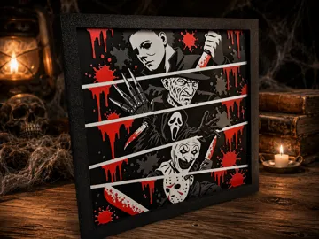 Cuadro decorativo en 3D: Slashers - Horror HueForge — vista de referencia 3