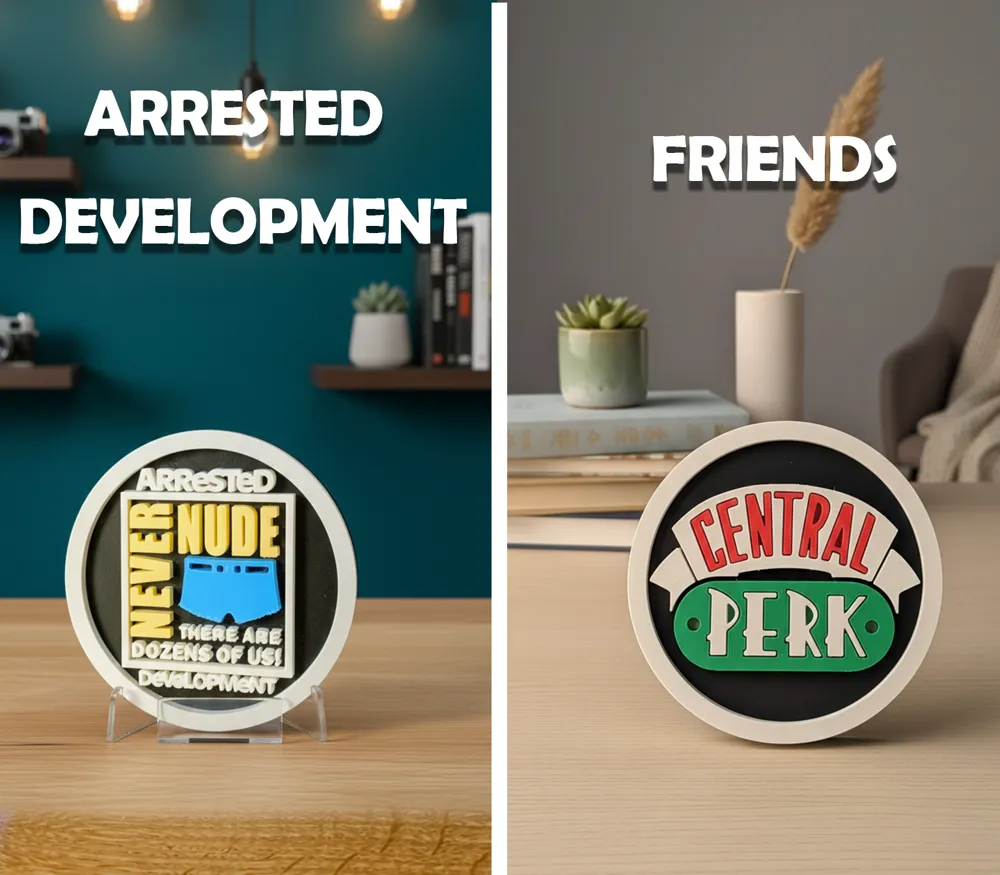 TV shows coaster collection - Free 3D Print Model - MakerWorld