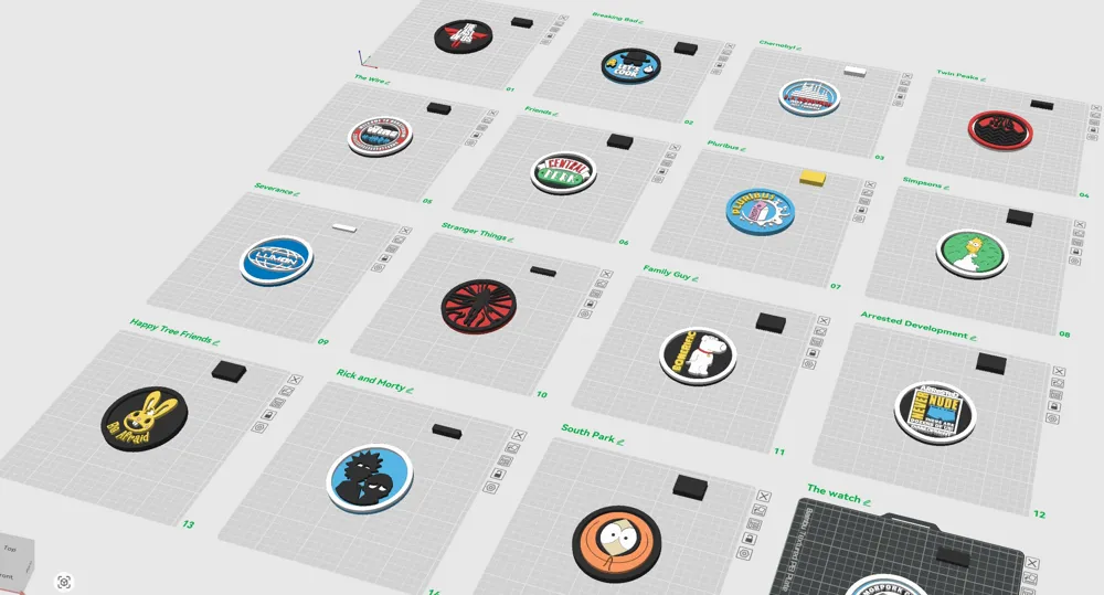 TV shows coaster collection - Free 3D Print Model - MakerWorld
