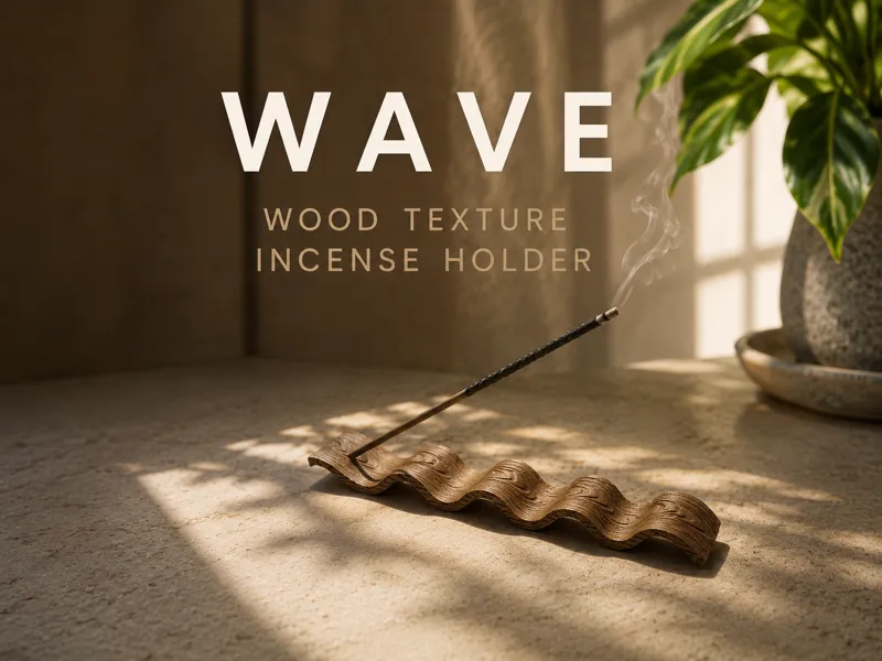 WAVE  - Wood Texture Incense Holder