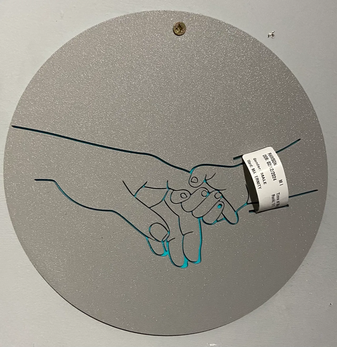 Baby Birth Tag Holder for the wall view 2