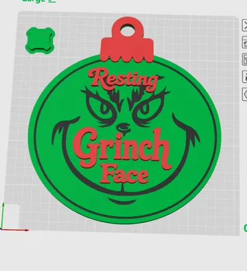 Letrero o emblema decorativo: Resting Grinch Face Christmas Bauble Decor 2 Sizes — vista de referencia 5
