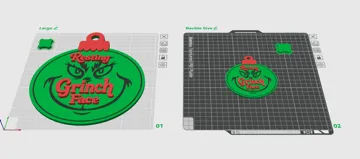 Letrero o emblema decorativo: Resting Grinch Face Christmas Bauble Decor 2 Sizes — vista de referencia 4