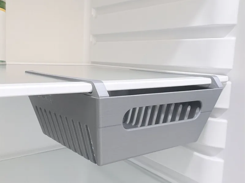 Under-Glass Fridge Drawer/Container with Clip 