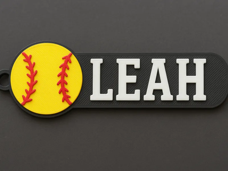 Softball Keychain / Luggage Tag (Customizable)
