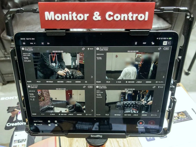 Sony Monitor & Control label for iPad cage
