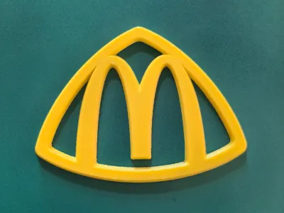 Maybach 3D Car Emblem (Chamfer + Adhesive Backing DXF Laser Cutting File)