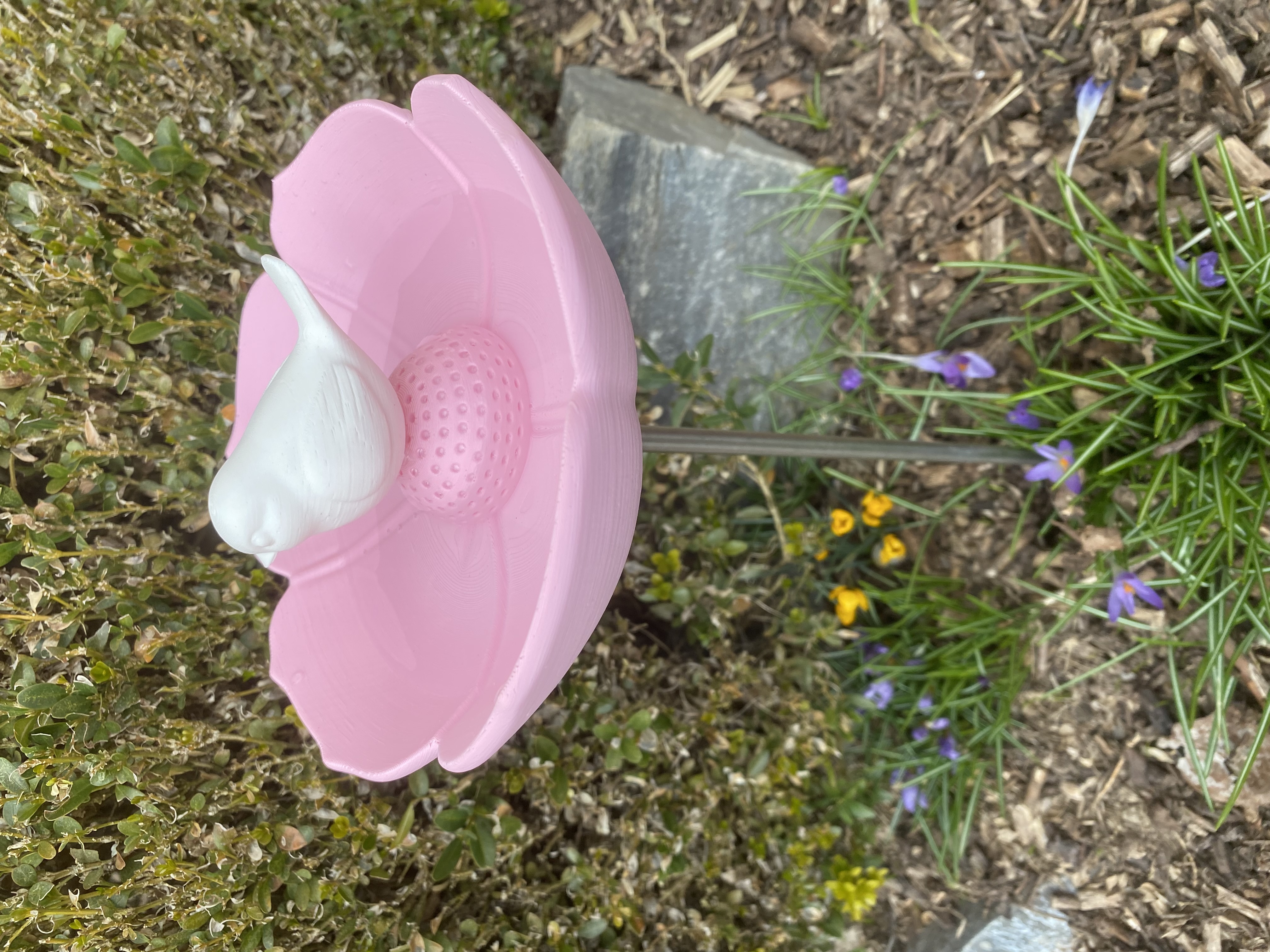 Miniatura 2 do modelo 3D Vogelbad Vogeltränke Vogel Blume