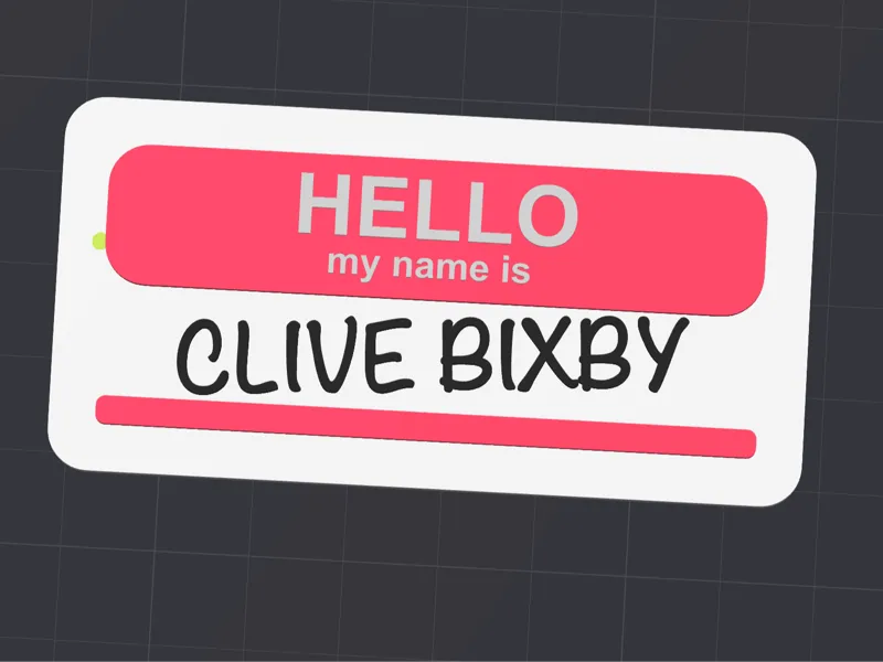 Clive Bixby Name Tag