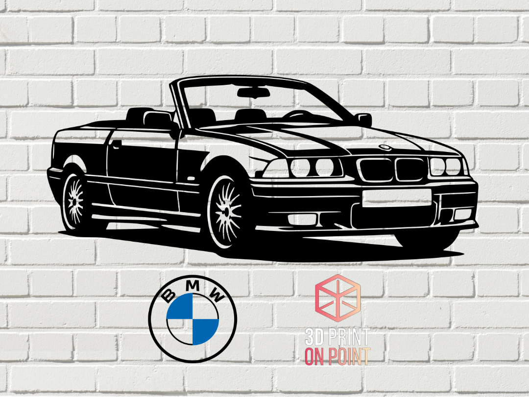 BMW E36 M Sport Convertible - 2D WALL ART
