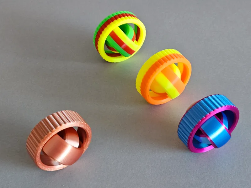 Ribbed 3 Ring Gyro Fidget Spinner