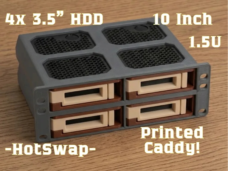 10" Rack 1.5U 4x 3.5" HP Gen8/9 HDD Module HotSwap
