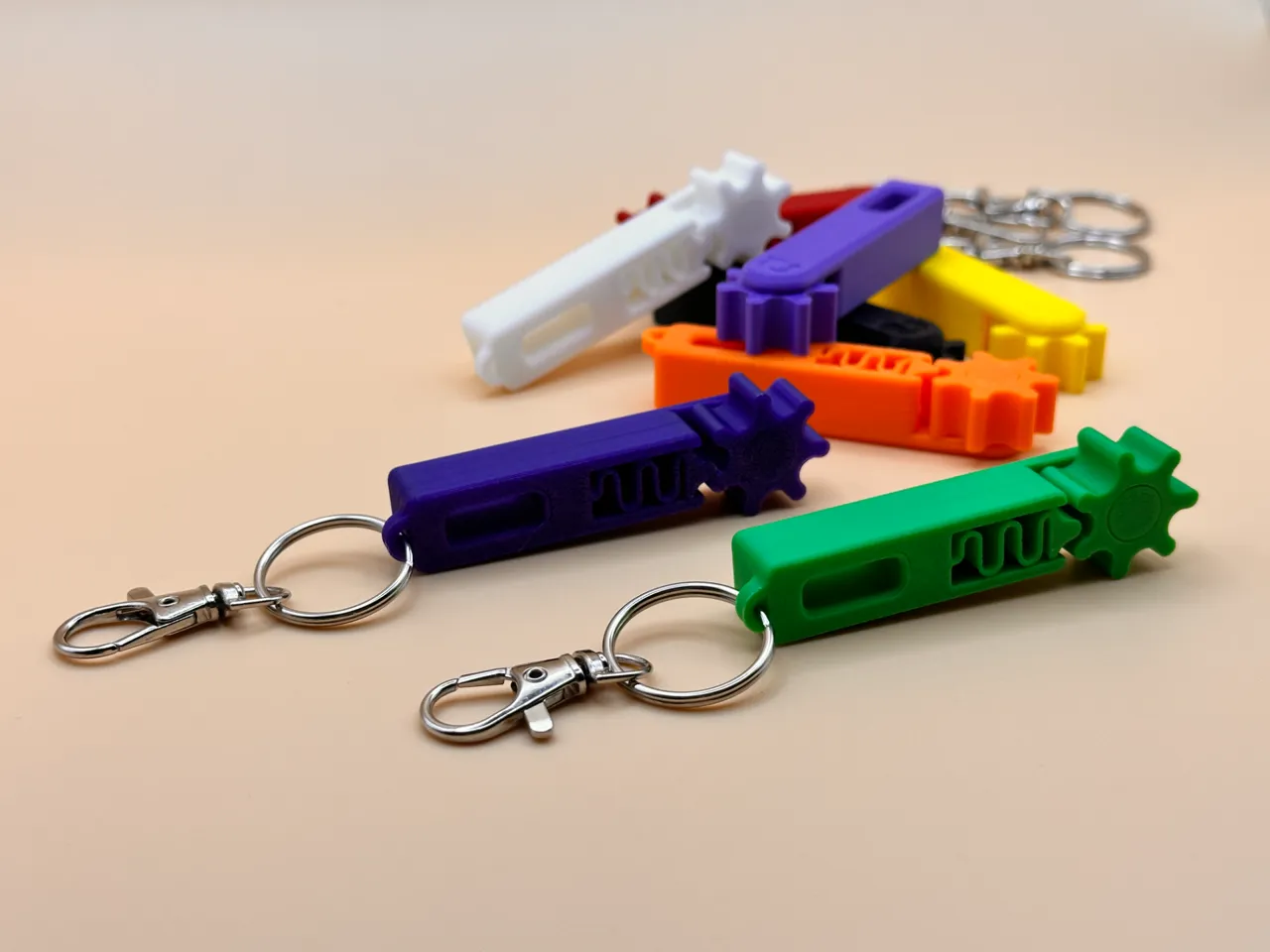 Gear Click Fidget Keychain (Print-In-Place) view 3