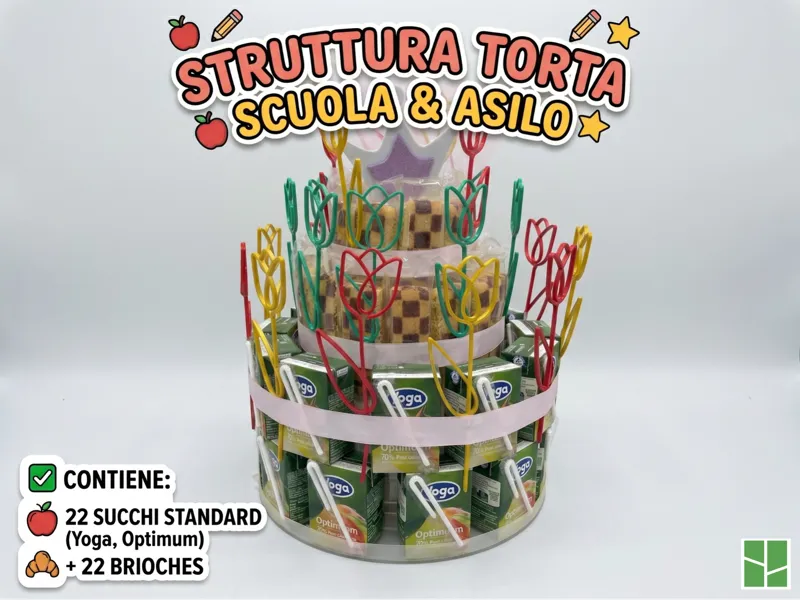 Torta Portasucchi e Brioches per Scuola/Asilo