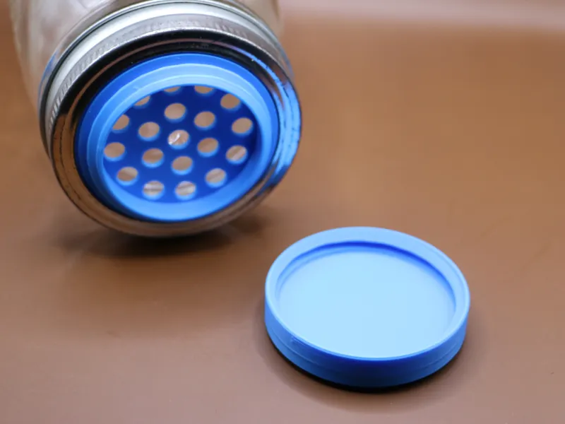 Small Mason Jar Shaker lid with large holes