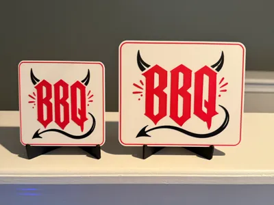 BBQ SIGN AND COASTER