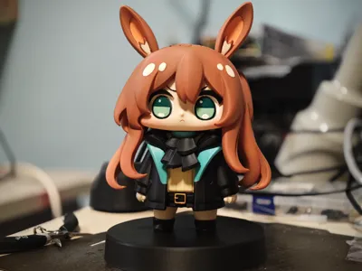 Arknights Chibi Amiya Figure 20cm Tall, Split into Parts, Easy to Paint, Multi-color Printing